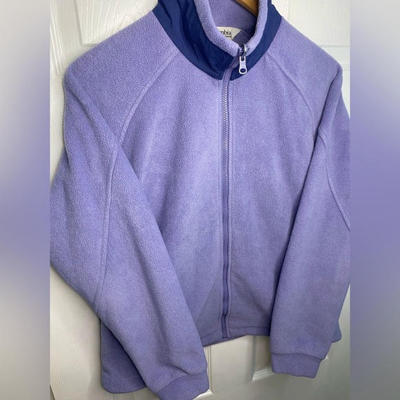 Vintage Y2K Columbia Retro Purple Women’s Full Zip Fleece Drawstring Jacket - Picture 4 of 13